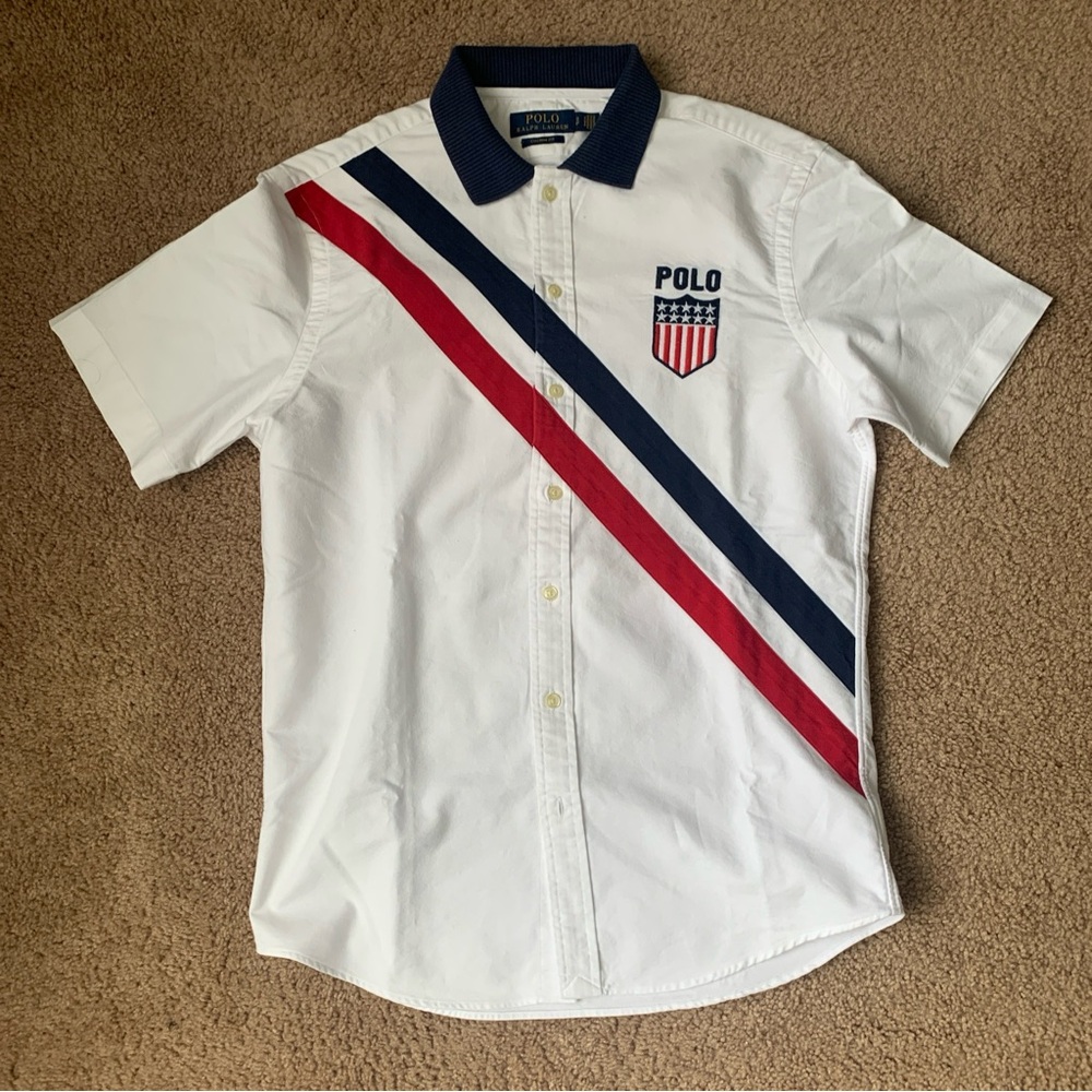 Polo Ralph Lauren K-Swiss Chariots Of Fire Button Shirt Men’s Size XS